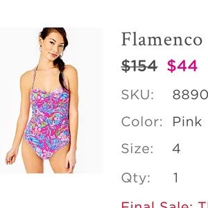 NWT Lilly Pulitzer one piece swimsuit. Sz4